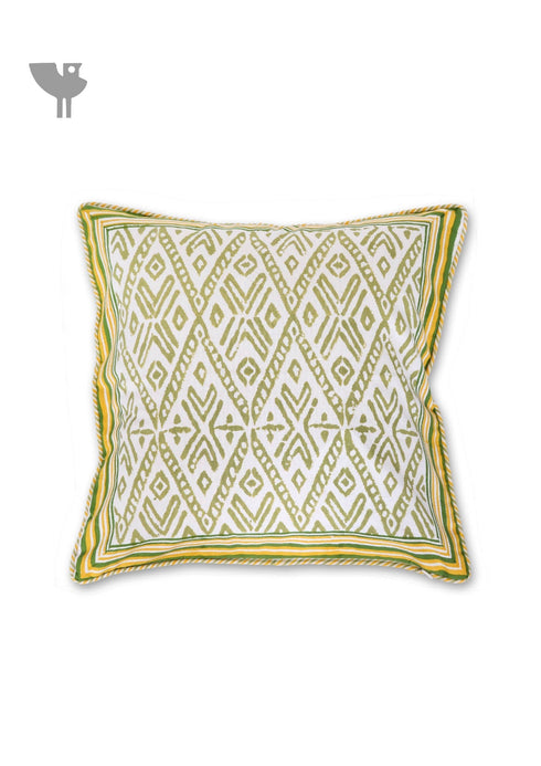 20s Cotton Cushion Cover In Ikat Block Print